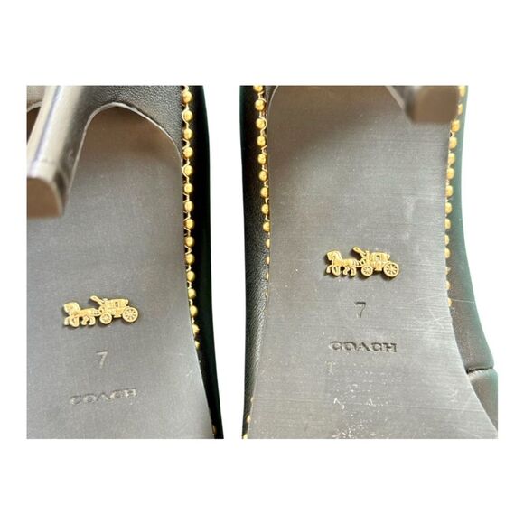 Coach Black Heels with gold embellishments. Size 7 - Picture 11 of 12
